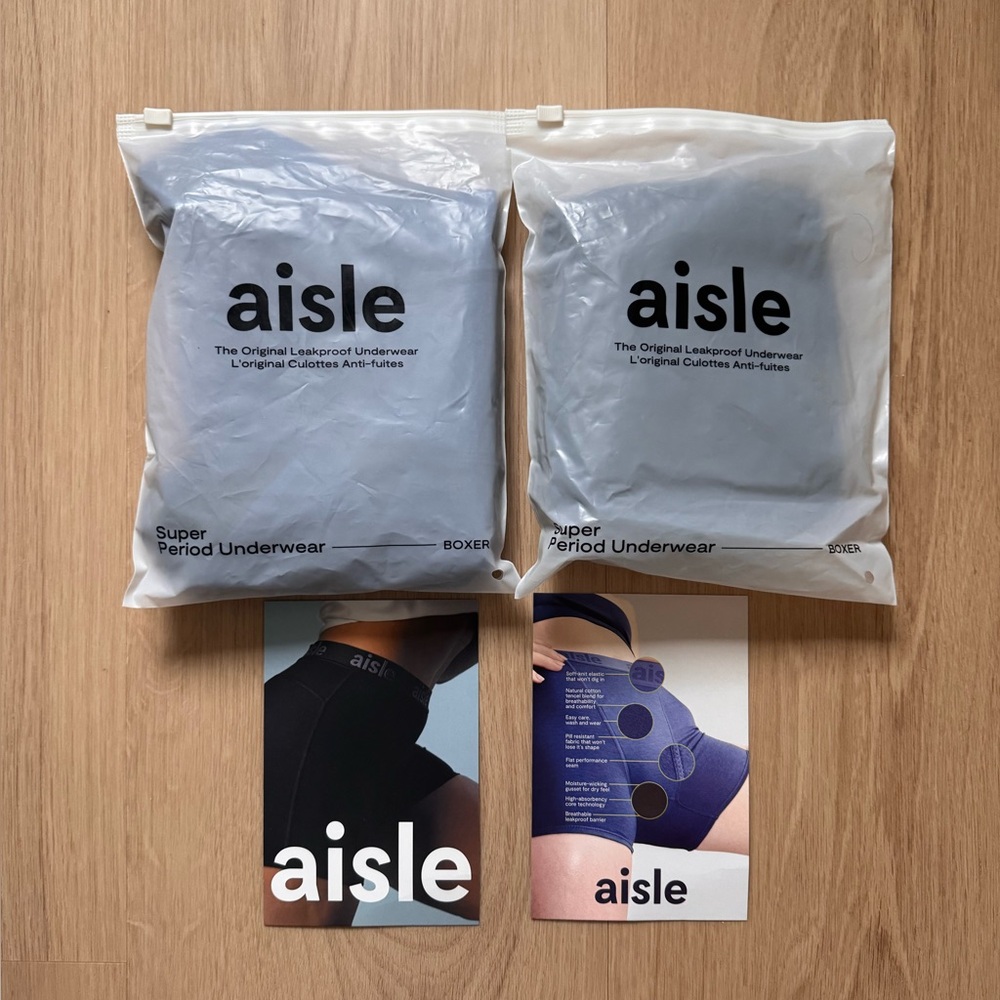 AISLE | Super Boxer Period Underwear Cobalt Blue + Black Bundle Reusable XS